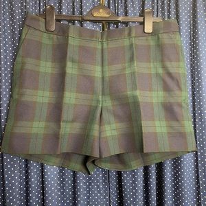 Black watch plaid shorts